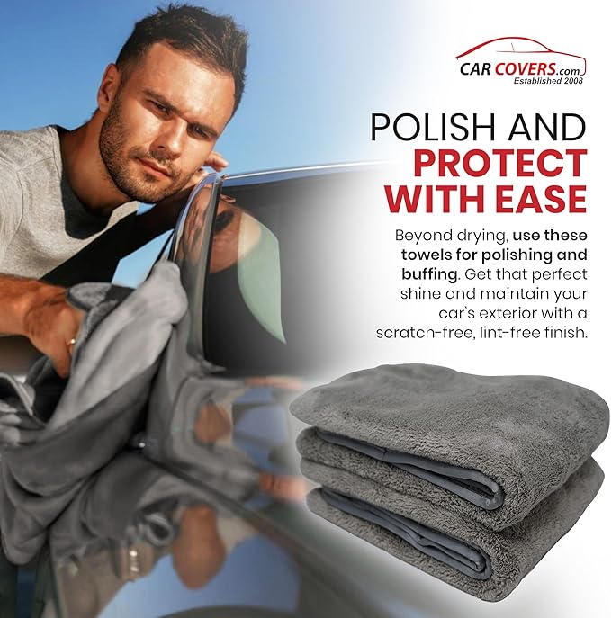 Platinum Microfiber Towels for Cars Extra Large Towel Set of 2 Drying Towels with Maximum Absorbency, Scratch Free Wash Towels for Detailing, Microfiber Cleaning Cloth Towel Kit