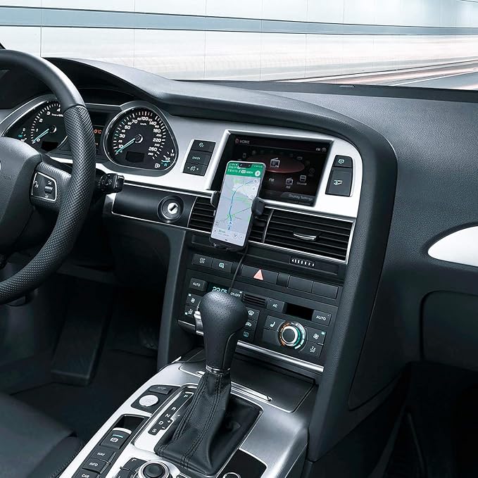 iOttie Car Charger Easy One Touch Wireless 2 Qi Charging CD Slot + Air Vent Combo Phone Mount for iPhone, Samsung Galaxy, Huawei, LG, Smartphones, Black