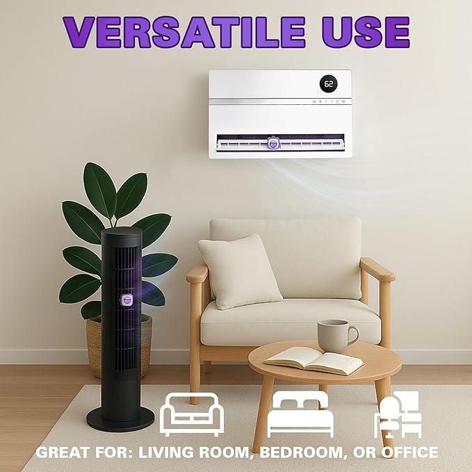 Air Jungles Lavender Scent Car Air Freshener Clip, 6 Vent Clips, 4ml Each, Long Lasting Air Freshener, Up to 180 Days Car Refresher Odor Eliminator