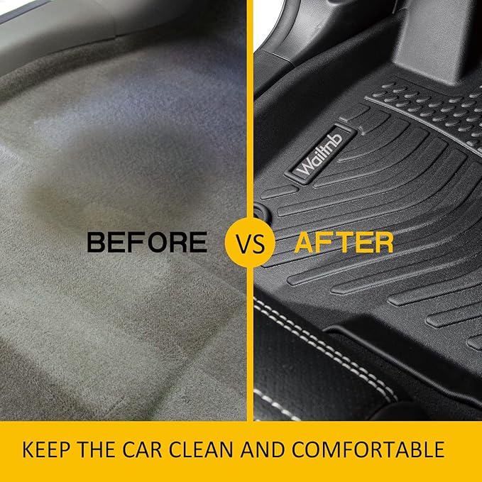 Wailtnb-All Weather Floor Mats & Cargo Liner for Ford Expedition Max Bench 2021-2024 8 Seat Custom Fit Ford Expedition Max Bench 2021-2024 8 Seat Waterproof Durable Easy to Clean Accessories