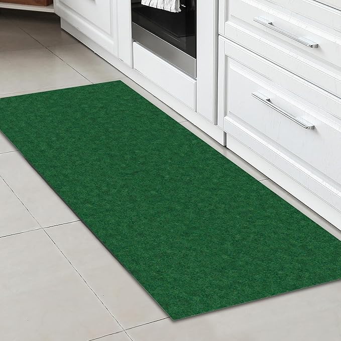 Ottomanson 2'7" x 6' Hallway Runner with Scraper Pile - Extra Durable Non-Slip Rug Mat for Indoor & Outdoor Use - Ideal for Kitchen, Entryway & Garage - High-Traffic Carpet, Green