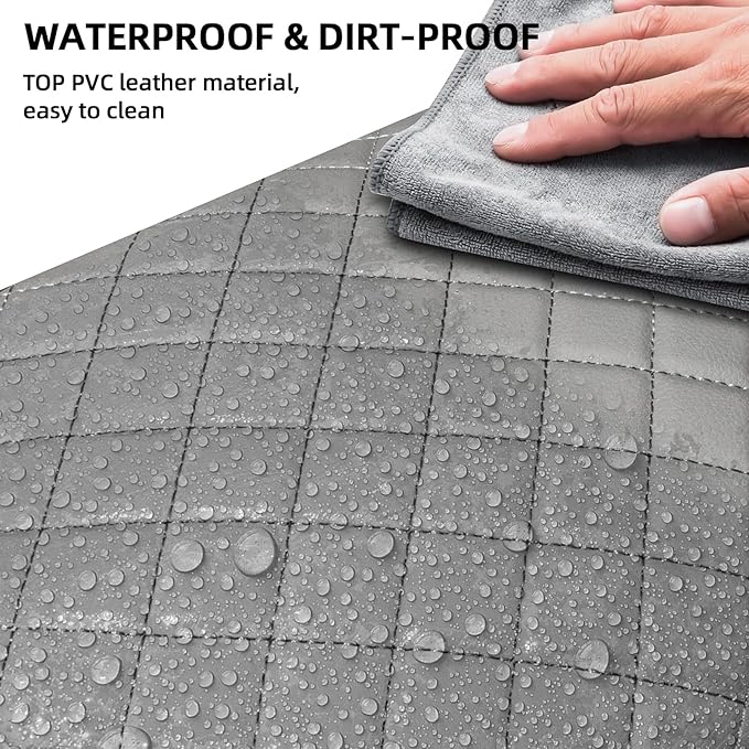 Center Console Cover Fit for 2002-2012 Ram 1500 2500 3500 Jump Seat Console, Comfortable Armrest Cover Protector Customized Car Accessories, Armrest Cushion Pad with Hidden Pocket (Gray)