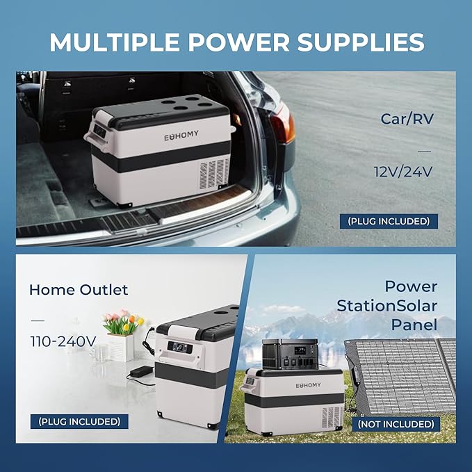 EUHOMY 12 Volt Refrigerator, 47QT Electric Cooler, 12V Fridge APP Control, 12V Cooler -4℉~68℉, Portable Freezer 12/24V DC 110-240V AC for Camping, Travel, Truck, Home