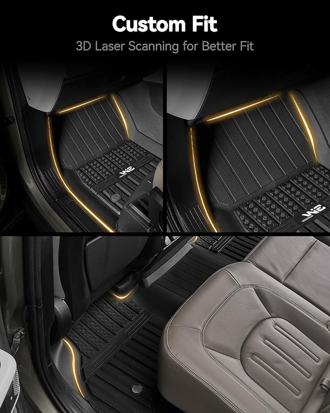 3W Floor Mats & Cargo Liner Fit Range Rover Sport 2023-2025 (Not for Range/Land Rover Discovery Sport) TPE All Weather Custom Fit for Land Rover Sport 1st and 2nd Row Full Set Car Liners, Black