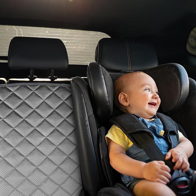 PETICON Waterproof Scratchproof Pet Bench Seat Covers for Cars, Trucks, SUVs, Nonslip Durable Back Seat Cover for Dogs, Washable Backseat Protection, Gray