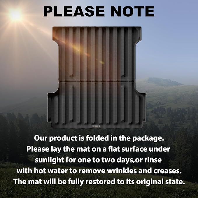 WEIZE Truck Bed Mat for Ford F-150 2015-2025/F-150 Lightning 2022-2023 5.5ft (5'6", 67.1in), All Weather Protection TPE Truck Bed Liner Durable Easy Clean Black