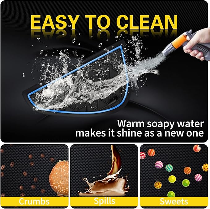 Premium Liner Mat Accessories Compatible with Toyota RAV4 2019-2024 and 2021-2024 RAV4 Prime, Custom Fit Cup Holder, Door Pocket and Center Console Inserts (Blue Trim, 14-PCS)