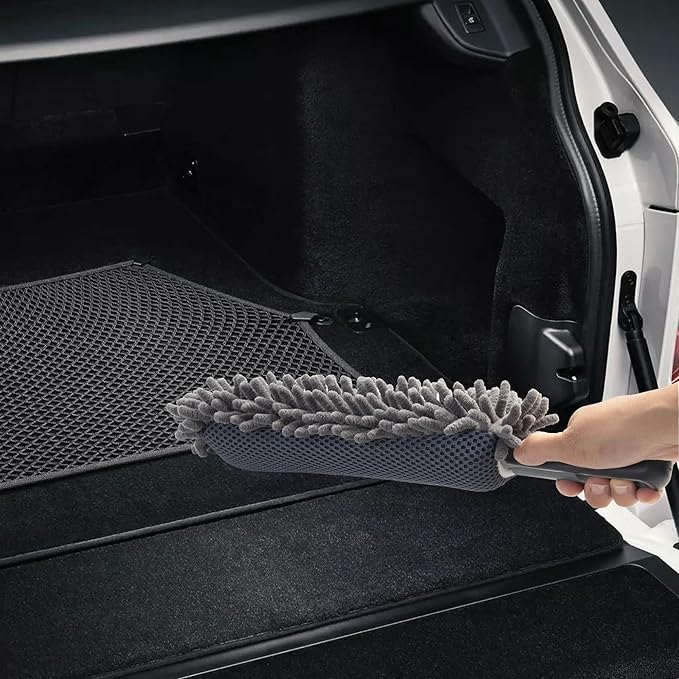 TAKAVU Car Duster Interior - Double-Sided Microfiber with Comfort Handle - Lint & Scratch-Free Cleaning for Cars, Trucks, RVs (Includes Towel & Storage Bag)