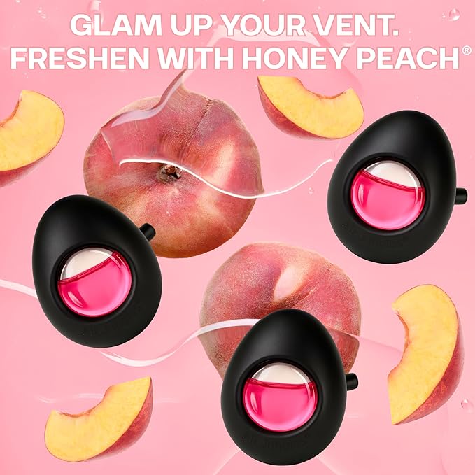 Air Jungles Car Air Freshener Vent Clip 4 Count, Variety Pack, New Car, Honey Peach, Lavender, Ocean, 4 ml Each, Long-Lasting Car Odor Eliminator, Up to 120 Days Freshness for Auto