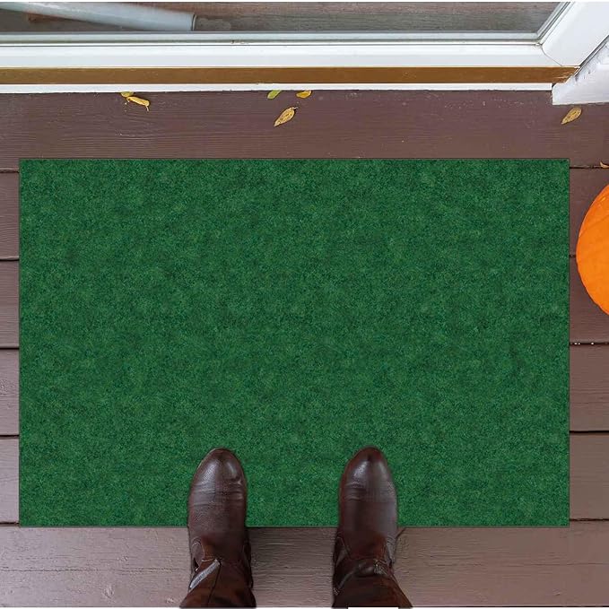 Ottomanson Mud Mat 2' x 2'7" Entryway Rug - Non-Slip Scraper Doormat for Muddy Paws, Dirt Trapping Indoor/Outdoor Mat for High-Traffic Areas, Kitchen, Garage, Patio, Green
