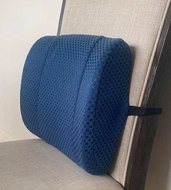Therapist's Choice Memory Foam Contoured Lumbar Support Pillow - Office Chair Back Support, Back Cushion and Lower Back Pillow - Desk Chair Back Support