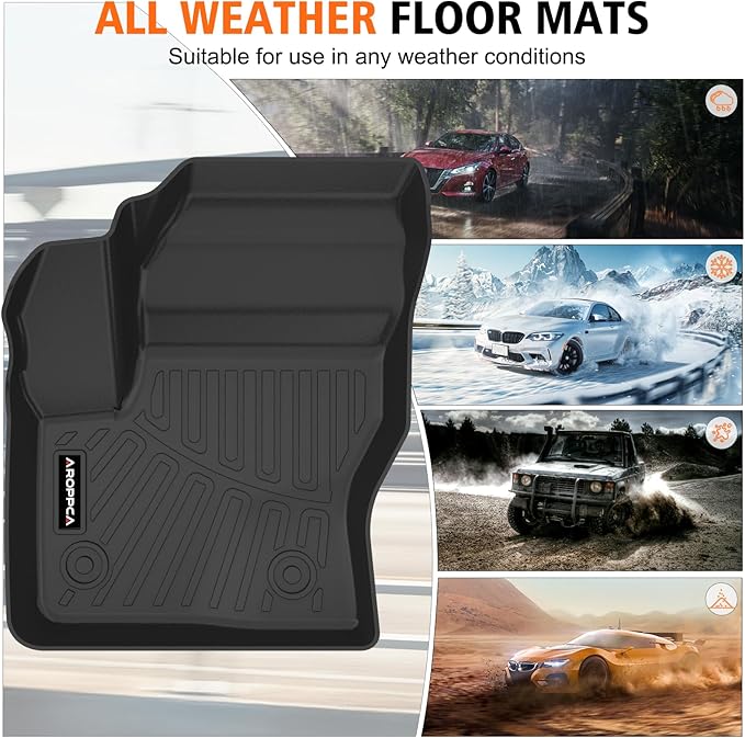 All Weather Car Floor Mats Cargo Liner for Ford Escape 2013-2018 2019, TPE Rubber Floor Liners Anti-Slip Full Set Automotive Mats for 2019 Ford Escape Accessories
