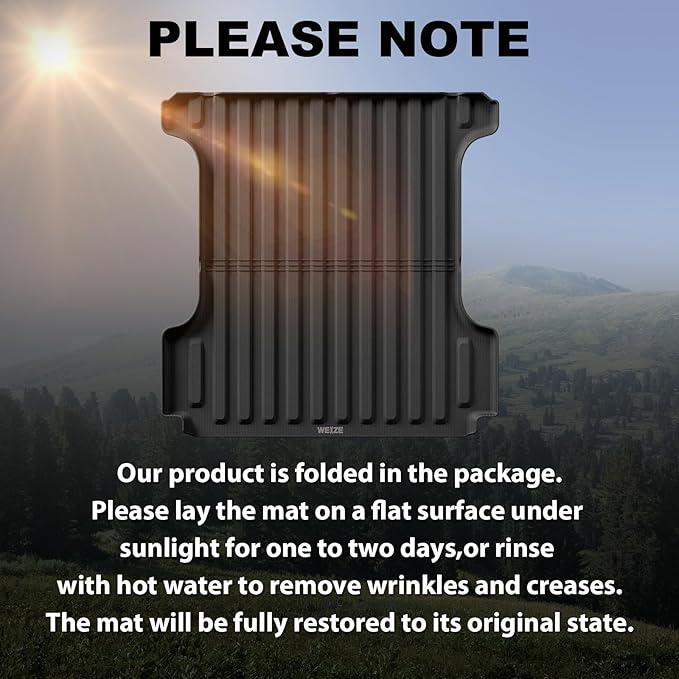 WEIZE Truck Bed Mat for Ram1500/Ram 1500 Classic 2019-2025 2026 5.7ft (5'8.4",67.4in), All Weather Protection TPE Truck Bed Liner Durable Easy Clean Black