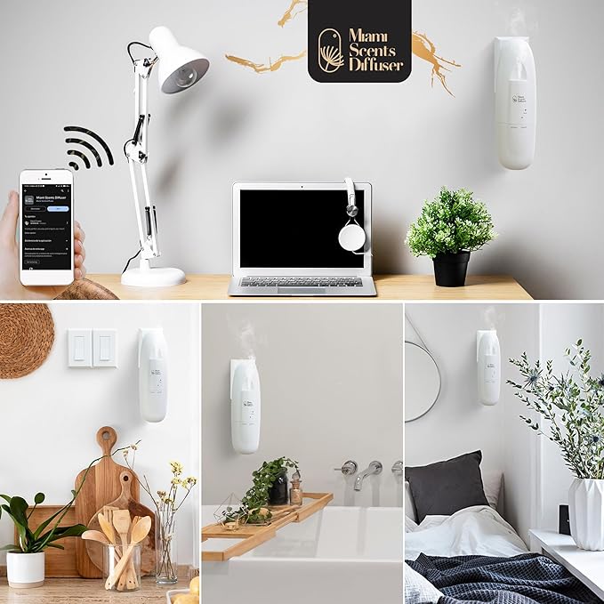 Plug In Wall Waterless Diffuser + Blue Moon Shangri-La Hotel Essential Oils 4 FlOz Included Coverage Up to 500 SqFt Smart Bluetooth App Control Scent Air Machine for Home Office Ideal for Aromatherapy