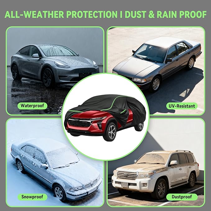 Car Cover fits Honda CR-V 2007-2025, SUV Size, 6 Layers Waterproof All Weather Protection, Sun UV Rain Snow Resistant with Windproof Straps & Reflective Design