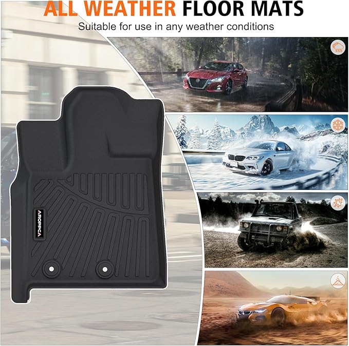 All Weather Car Floor Mats for 2025 2026 Nissan Armada/Infiniti QX80 8 Seats, TPE Rubber Floor Liners Anti-Slip Full Set Automotive Mats for 2025 2026 Nissan Armada Accessories