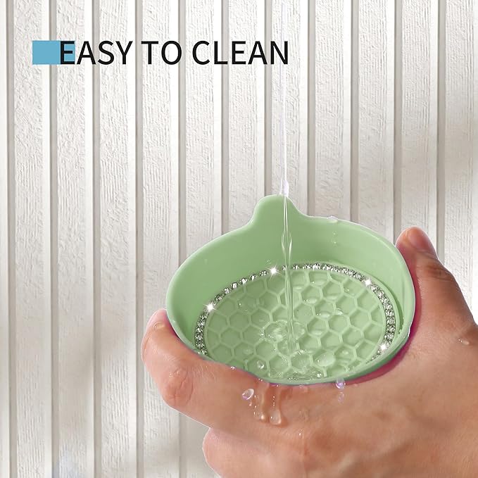 Amooca Car Cup Coaster Universal Non-Slip Cup Holders Bling Crystal Rhinestone Car Interior Accessories 4 Pack Tea Green