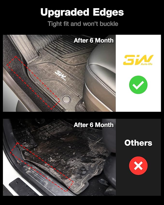 3W 2018-2023 2024 Chevy Equinox Floor Mats/GMC Terrain Floor Mats, TPE All Weather Custom Fit for Chevrolet Equinox/GMC Terrain Denali Accessories 1st and 2nd Row Full Set Car mats