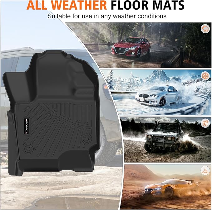 All Weather Car Floor Mats Cargo Liner with Backrest Mat for 2025 Ford Expedition Max 7 Seats, TPE Rubber Liners Full Set Automotive Mats for 2025 Expedition Max Accessories