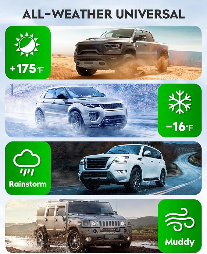 Floor Mats Compatible with 2017-2024 Ford F-250 F250 F-350 F350 Super Duty Crew Cab, Custom Fit All Weather TPE Floor Liners, Front & 2nd Row Car Mats (not Fit for Trucks with Vinyl Floors), Set of 3