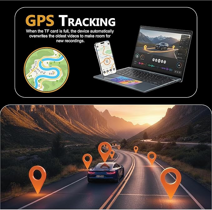 4K Dash Cam Front and Rear with GPS & 5G WiFi, Dual Dash Camera for Cars, STARVIS Sensor Night Vision, 170° Wide Angle, 24H Parking Mode, Loop Recording, Free Memory Card & Hardwire Kit