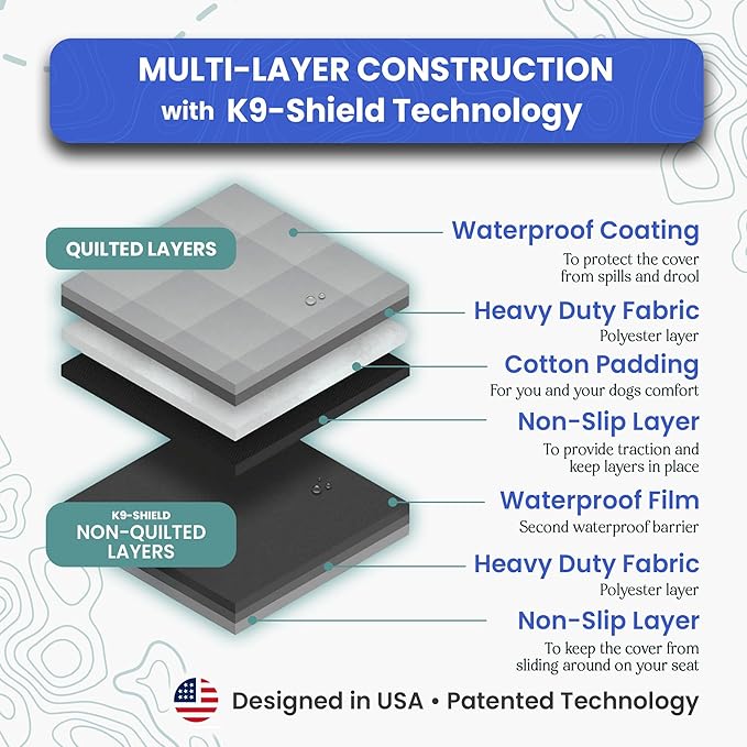 4Knines Hard Bottom Back Seat Extender for Dogs – Waterproof Dog Car Seat Cover – Heavy Duty Backseat Protector for Cars, SUVs, Trucks – Built-in EZ Open Door Protector (Camo, Regular)