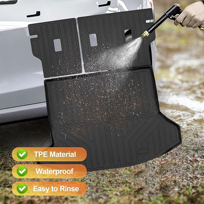 Sze Cargo Mat with Backrest Mats for 2025 2026 Chevrolet Chevy Equinox/GMC Terrain Trunk Mat TPE Seats Back Mat All Weather Cargo Liner for Chevy Equinox Accessories (Cargo Mat+Backrest Mat)