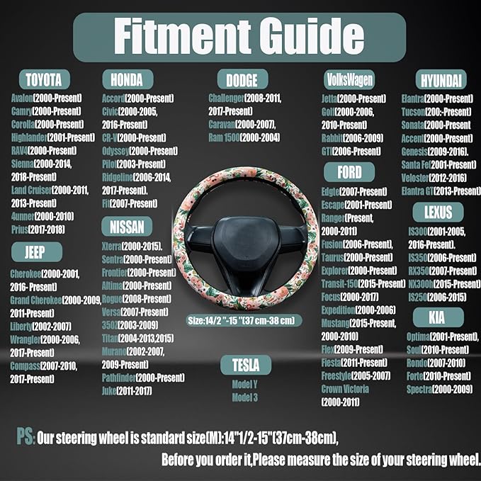 Watercolor Burgundy Flowers Steering Wheel Cover Auto Steering Wheel Protector, Anti-Slip, Breathable, Absorbing Sweat, Universal Car Accessories 14.5–15 inch,Fit for Most Car, Trucks, SUV