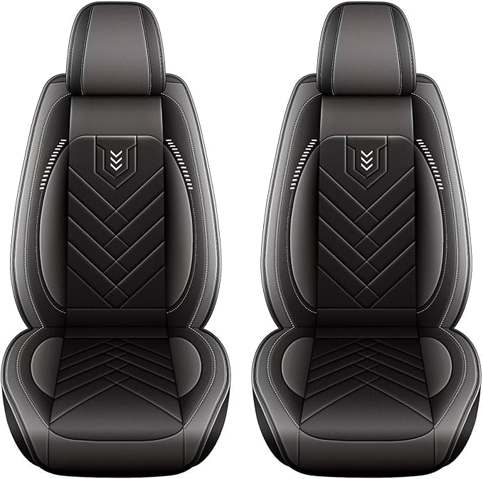 AOMSAZTO Car Seat Covers Fit for Honda CR-V CRV 2015-2024 2025 Premium Front Seat Covers Waterproof Leather Automotive Seat Covers Compatible with Airbag (2 Seats,Grey)