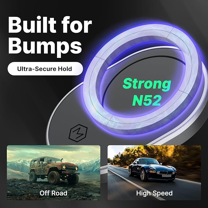 Wireless Car Charger Multi-Angle Adjustable Dashboard/Windshield Mount Smartphones, Magnetic Car Phone Holder, Fast Charging, Universal Dashboard Fit, Gifts for Mom