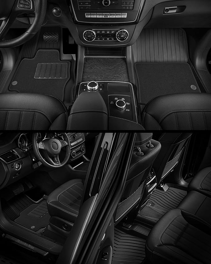 3W Floor Mats & Front Carpet Fit for 2019-2025 2026 Chevy Silverado/GMC Sierra Denali 1500 & 2020-2026 GMC Sierra 2500HD/3500HD Crew Cab, TPE All Weather Accessories 2 Rows Full Set Car Mats