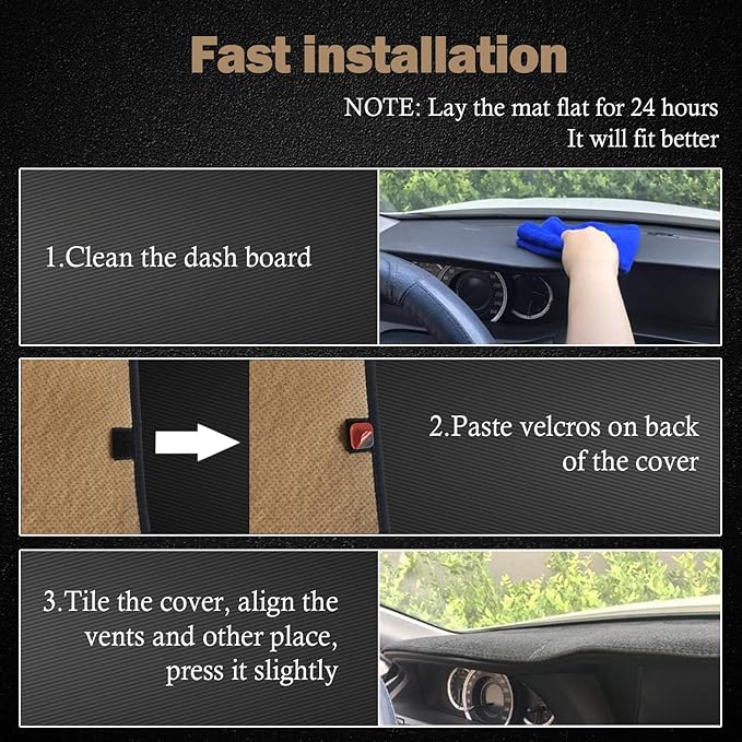 KEYOOG Dashboard Cover Dash Mat Fit for to-yota Sienna 2010-2004 (Without HUD Models),Car Dash Board Mat Anti-Glare Carpet,Non-Slip Pad Sunshield Protector (Grey)