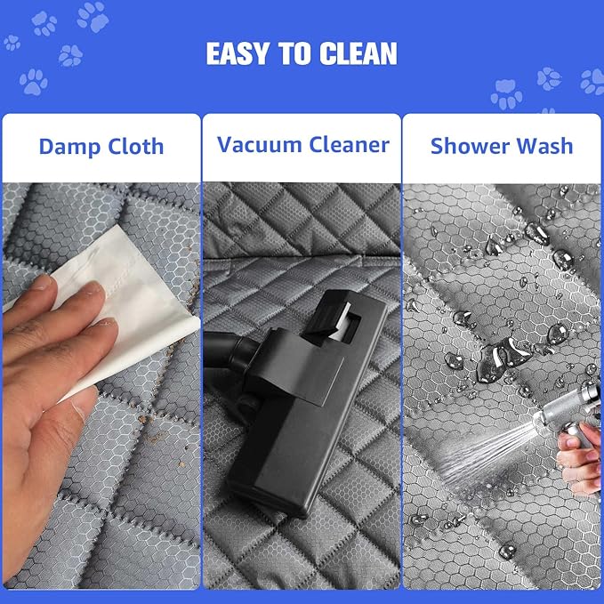 PETICON Front Seat Cover 2 Pack, Full Protection Dog Car Seat Cover with Side Flaps, Nonslip Scratchproof Captain Chair Seat Cover Fits for Cars, Trucks, SUVs, Jeep (Gray)