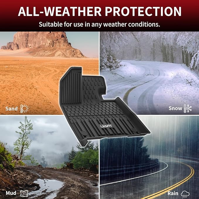 LASFIT Floor Mats&Trunk Mats for Toyota Sienna 7 Seats 2021-2024 2025 (not fit 2025 Platinum) All Weather TPE Custom Fit Floor Liner for Sienna XLE/XSE/Limited/Edition 7 Passenger (w/o Spare tire)