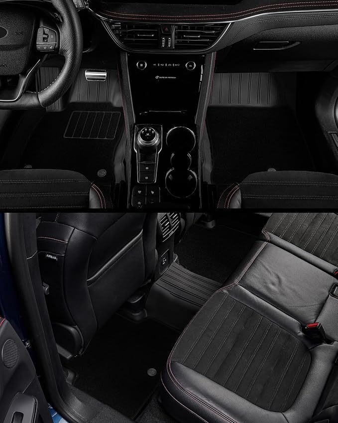 3W Floor Mats & Carpets (1st and 2nd Rows) Fit for Ford Bronco Sport 2021-2024 All Weather TPE Car Accessories Custom Fit Full Set Ford Bronco Sport Car Mats (Not for Bronco & Rubberized Floor)