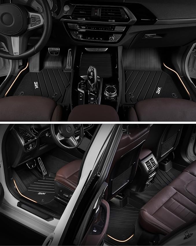 3W Floor Mats & Cargo Liner & Back Seat Cover Custom Fit for Nissan Pathfinder 2022 2023 2024 2025 (Only fit 7 Passenger Models), TPE All Weather Custom Fit Nissan Pathfinder Full Set,Black