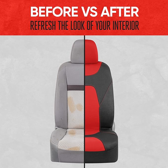 Motor Trend AquaShield Waterproof Front Seat Covers, Red Seat Covers for Cars – Neoprene Front Car Seats Cover, SUV Seat Covers Protector - Car Interior Cover for Auto, Trucks, & Dog Owners