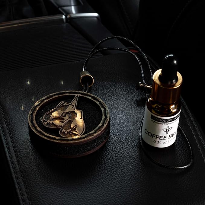 Wood Car Air Freshener — Handmade Car Air Freshener — Boxing Gloves Designed Fragrance Oil Diffuser in Wooden Gift Box — Aromatherapy Gift Set with diAquatoria Fragrance Oil - 10 ml