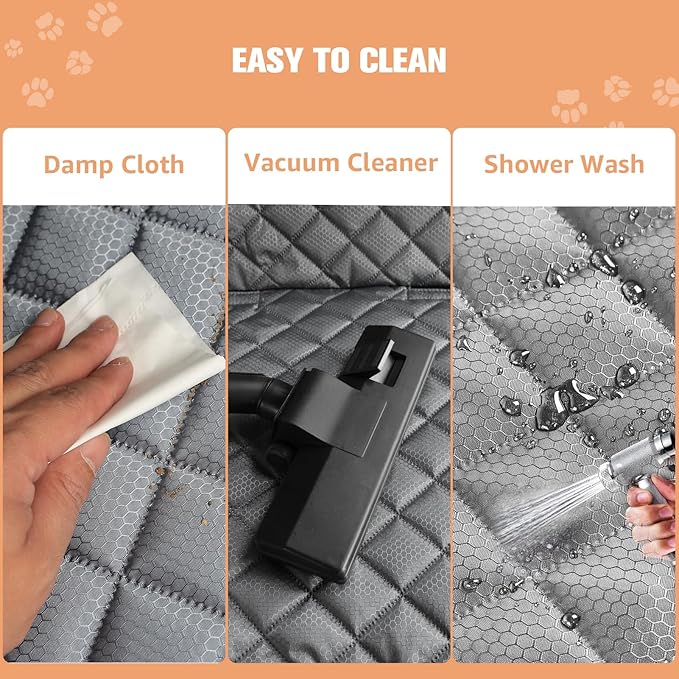 PETICON Waterproof Front Seat Car Cover, Full Protection Dog Car Seat Cover with Side Flaps, Nonslip Scratchproof Front Seat Cover Fits for Cars, Trucks, SUVs, Jeep, Gray (Gray)