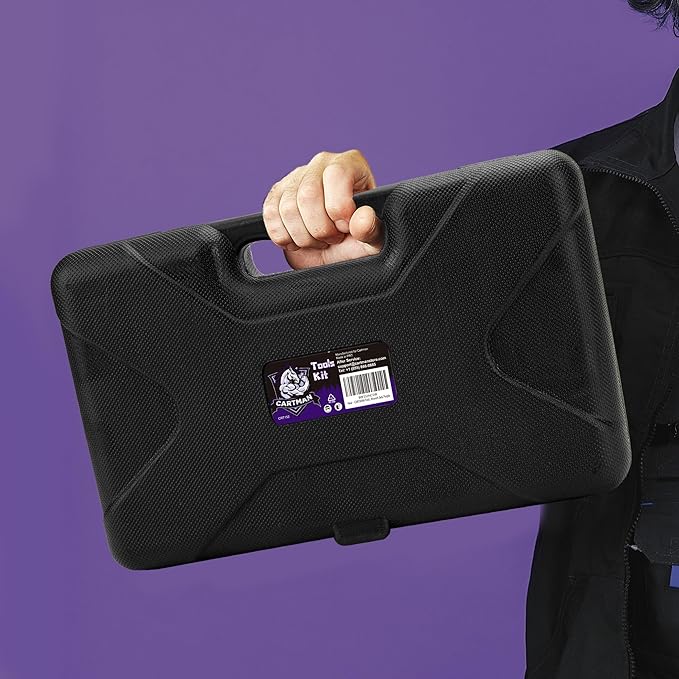 CARTMAN 152-Piece Basic Household Hand Tool Set,with Toolbox Storage Case, All Purpose Home Tool Kit Includes Essential Tools for Office College Repairs Purple