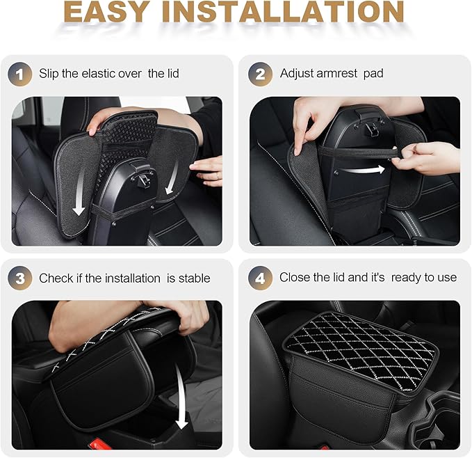 YORKNEIC Bling Car Center Console Cover Fit for Ford Explorer: Middle Armrest Cover with Crystal Rhinestones, Diamond Automotive Interior Car Arm Rest Cover Pad Protector(Black&Silver Diamond)