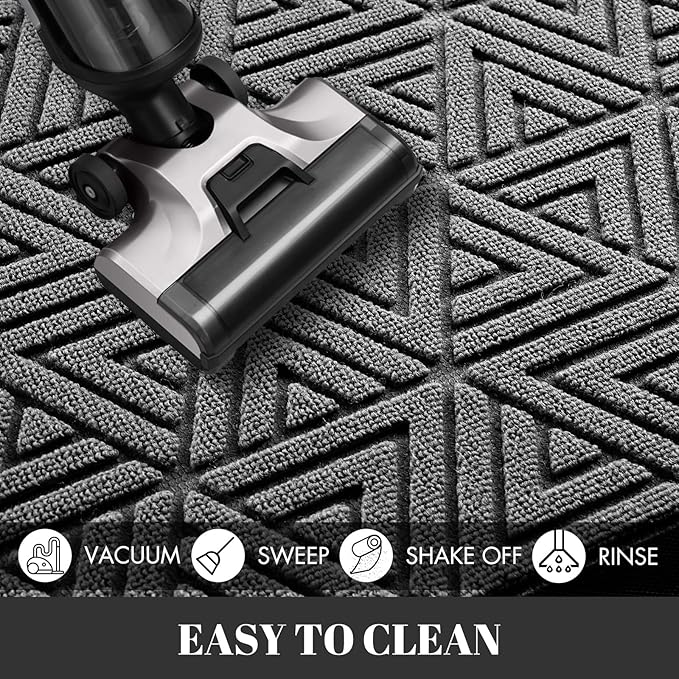 Yimobra Front Door Mat Outside Entrance 72 x 24, Waterproof and Washable Outdoor Mat, Non Slip Rubber Backing, Heavy Duty Welcome Matt for Home Entry Floor Porch Garage Office, Low Profile, Grey