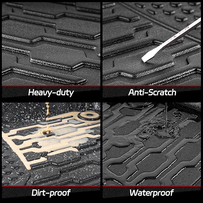 Floor Mats Compatible with Mazda CX-5 2017-2025, All Weather TPE Floor Liners, Custom Fit Car mats, 1st & 2nd Row, Black