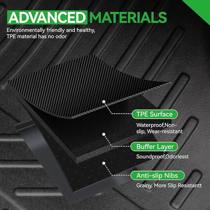 Under Cargo Mat for 2025 Chevy Equinox Fuel (Non EV), All Weather TPE 2nd Layer Trunk Mat for Chevrolet Equinox Accessories