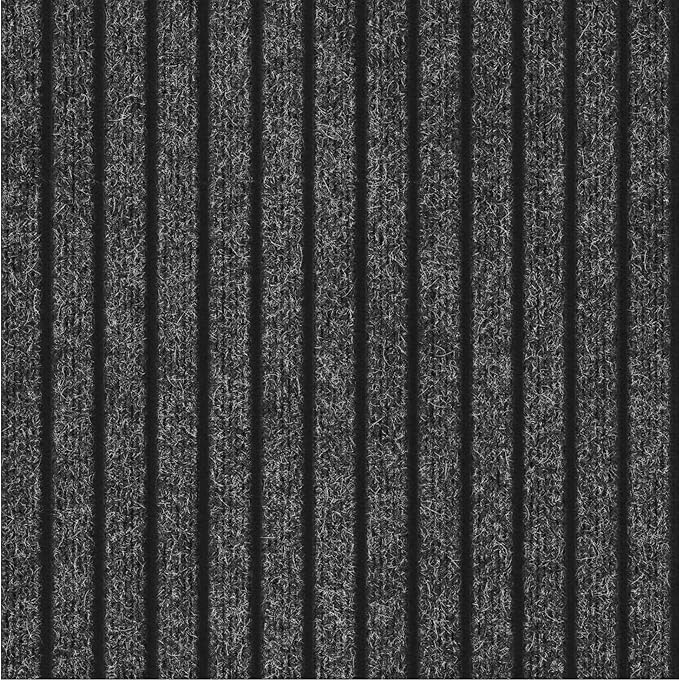 Ottomanson Mud Mat 2' x 3' - 2 Pack Entryway Rug -Non-Slip Scraper Doormat for Muddy Paws, Dirt Trapping Indoor/Outdoor Mat for High-Traffic Areas, Kitchen, Garage, Patio, Black