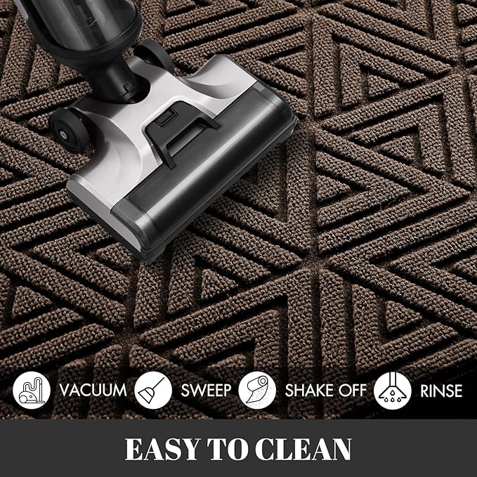 Yimobra Extra Large Door Mat 60x36, All-Weather Waterproof Non-Slip Welcome Matt Outdoor, Heavy Duty Non Slip Doormat for Entryway for Patio and Garage Indoor, Easy Clean, Brown