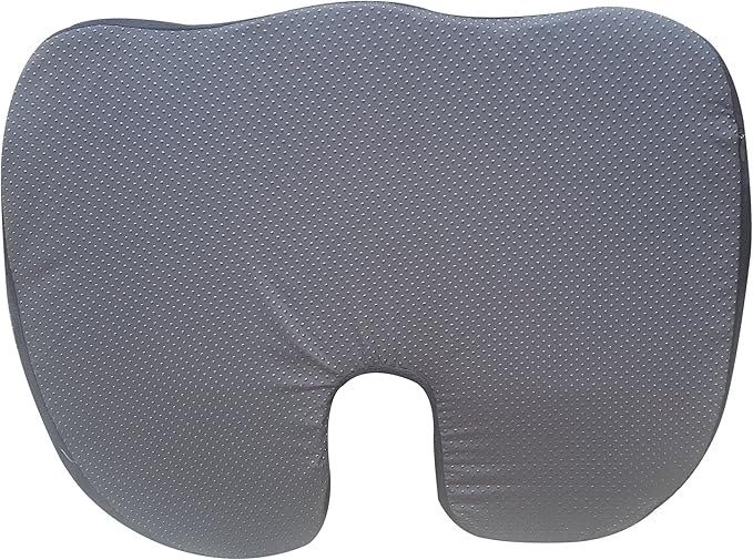 FOMI Extra Thick Firm Coccyx Orthopedic Memory Foam Seat Cushion | Black Large Cushion for Car or Truck Seat, Office Chair, Wheelchair | Back Pain Relief (Black)