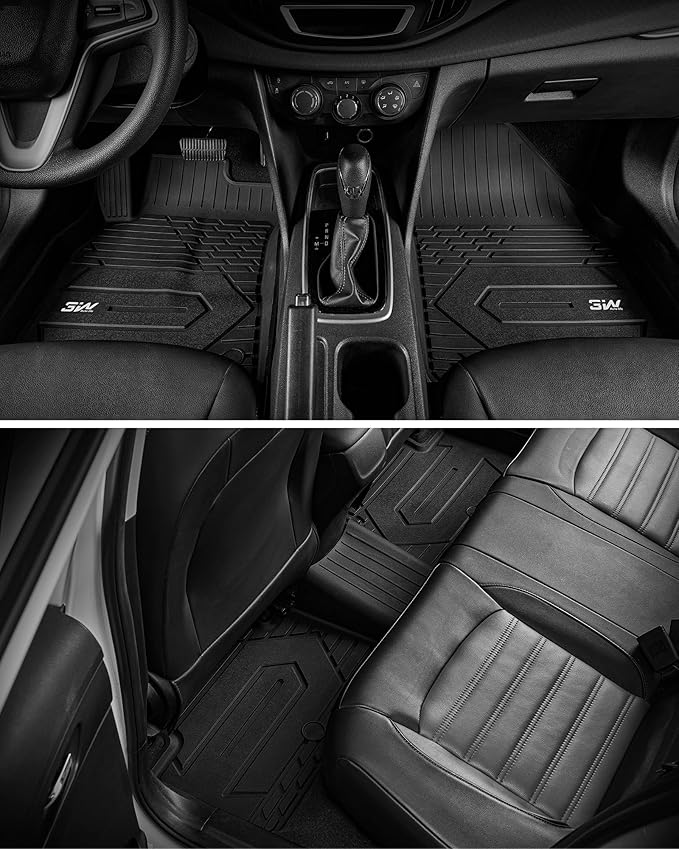 3W Floor Mats & Cargo Liner for 2021-2025 2026 Chevrolet Tahoe/GMC Yukon (Only for 8 Seats, Not for XL), All Weather Protection Anti-Slip & Durable TPE Full Set Liners Automotive Accessories