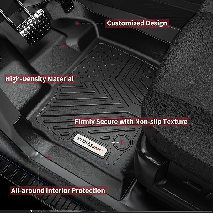 YITAMOTOR Floor Mats Compatible with 2014-2021 Toyota Tundra CrewMax Cab (with Coverage Under 2nd Row Seat)