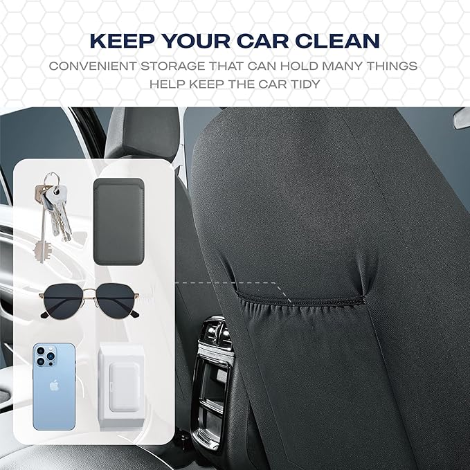 Skechers Memory Foam Seat Covers,Air- Cooled Mesh Thick Car Seat Covers,Leather Seat CoversFull Sets,Airbag Compatible,Automotive Comfort Universal Fit for SUVs,Vans,Sedans,Cars,Trucks,Blue